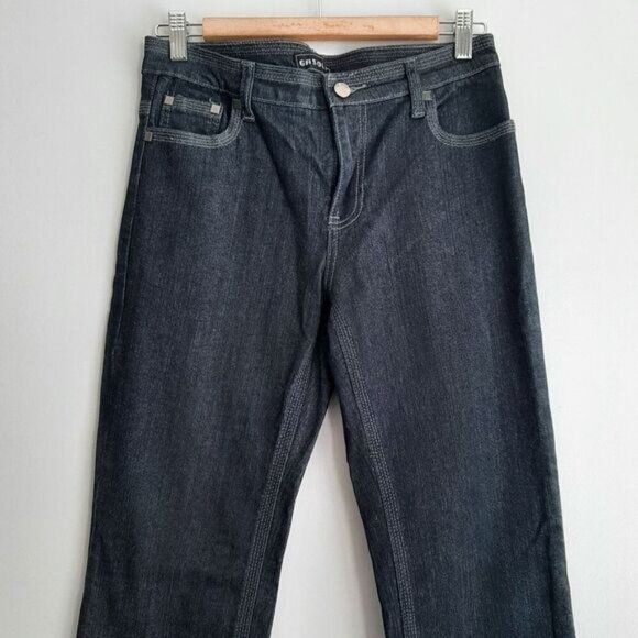 GASOLINE Mid-Rise Straight Long Leg Dark Blue Jeans Sz 6 - Picture 3 of 13